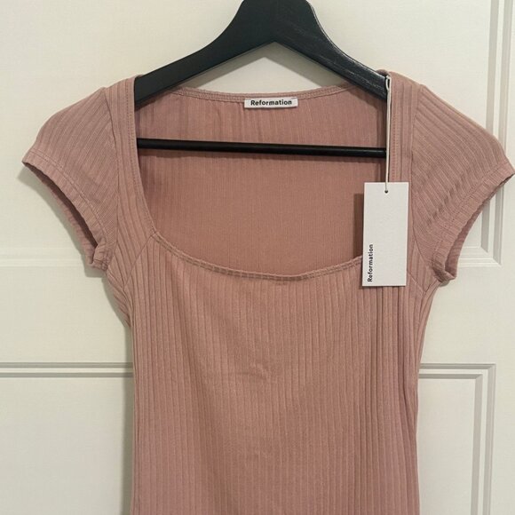 Reformation NWT Cap Sleeve Ribbed Tshirt - Picture 1 of 2